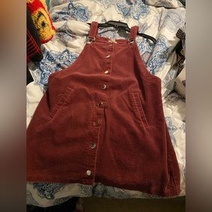 Maroon overall dress